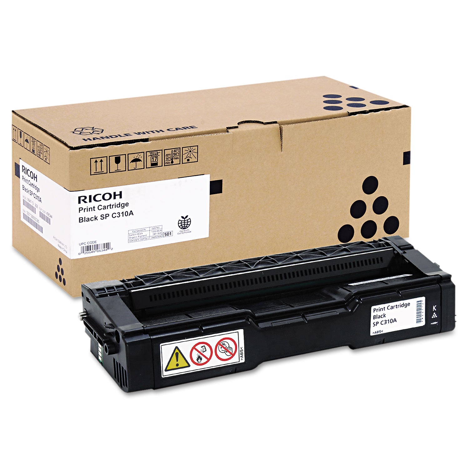 Ricoh Type SP C310A Original Laser Toner Cartridge - Black - 1 Each