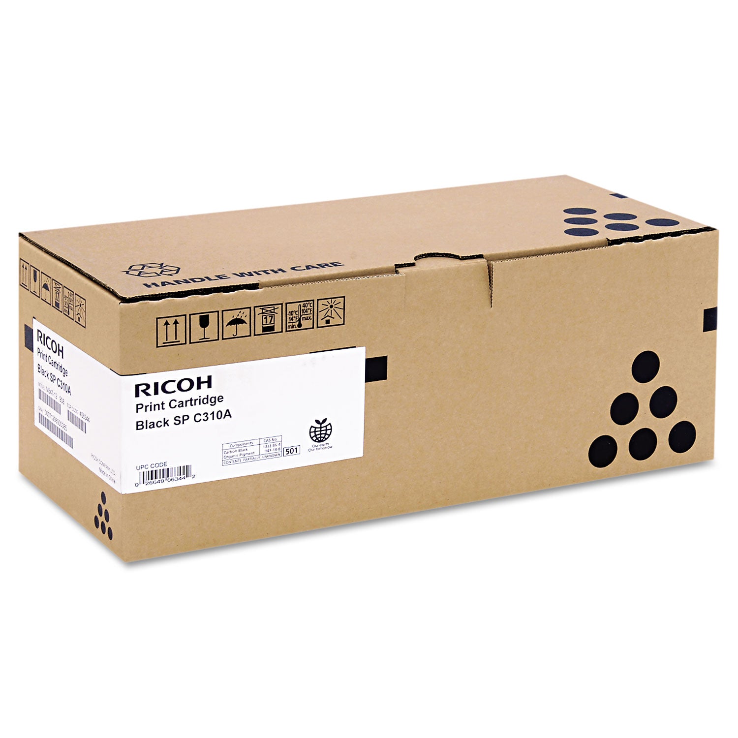 Ricoh Type SP C310A Original Laser Toner Cartridge - Black - 1 Each