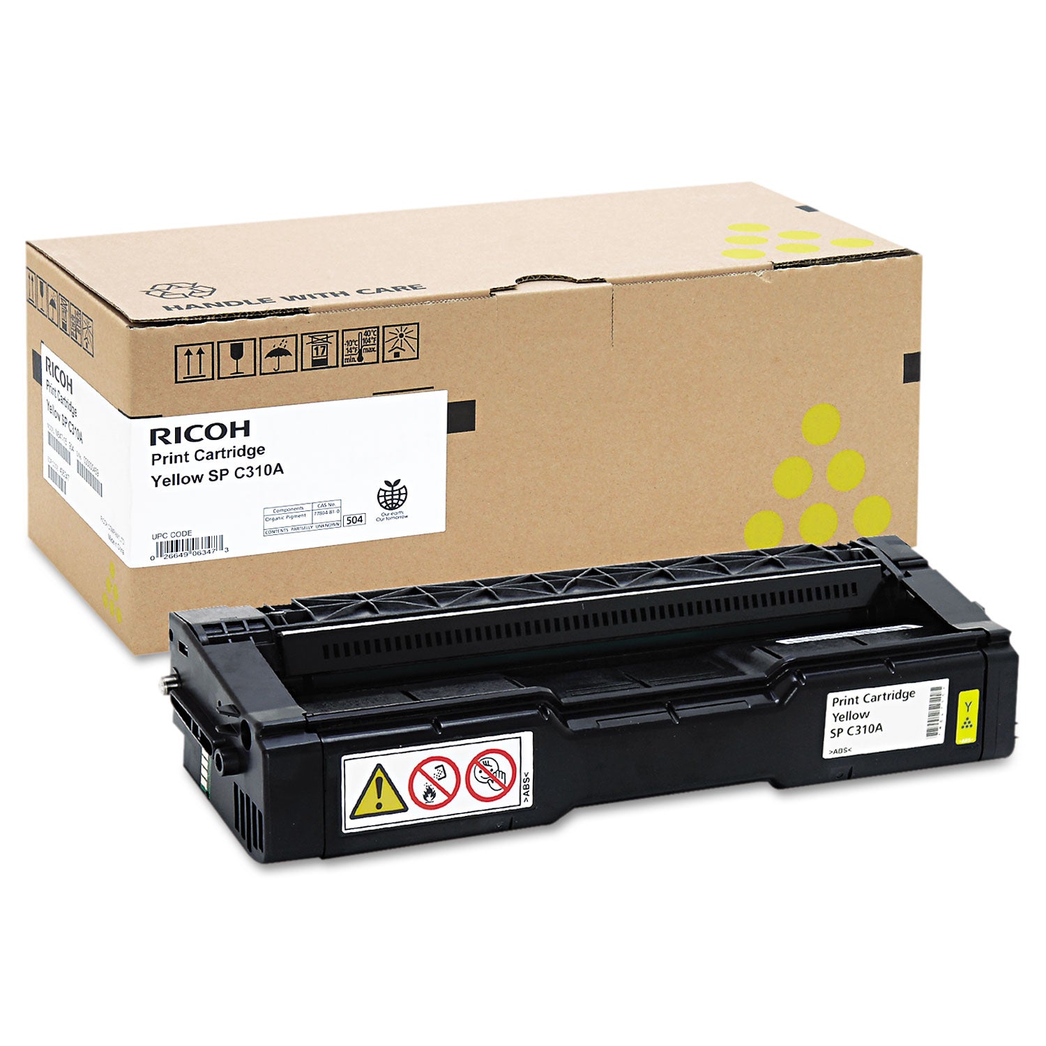 Ricoh Type SP C310A Original Laser Toner Cartridge - Yellow - 1 Each