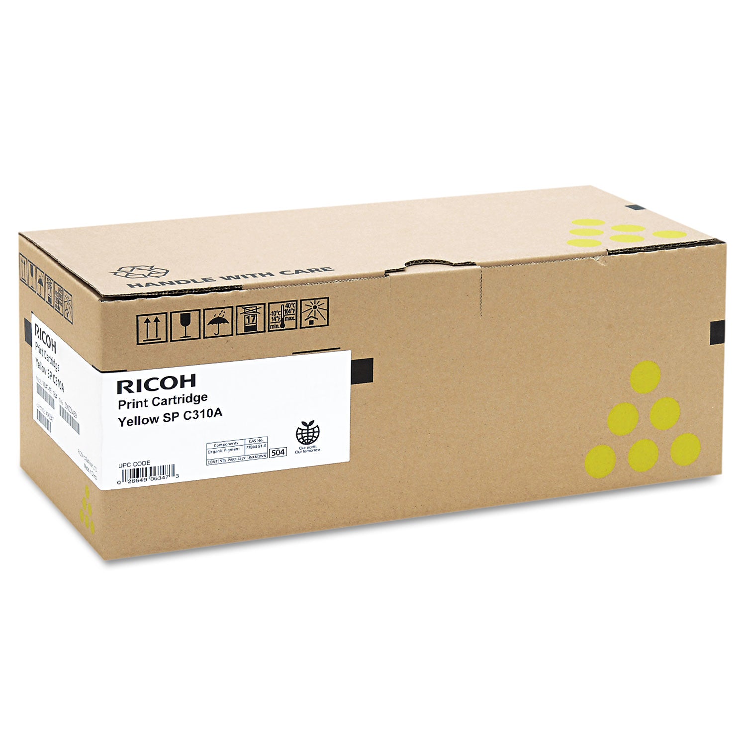 Ricoh Type SP C310A Original Laser Toner Cartridge - Yellow - 1 Each