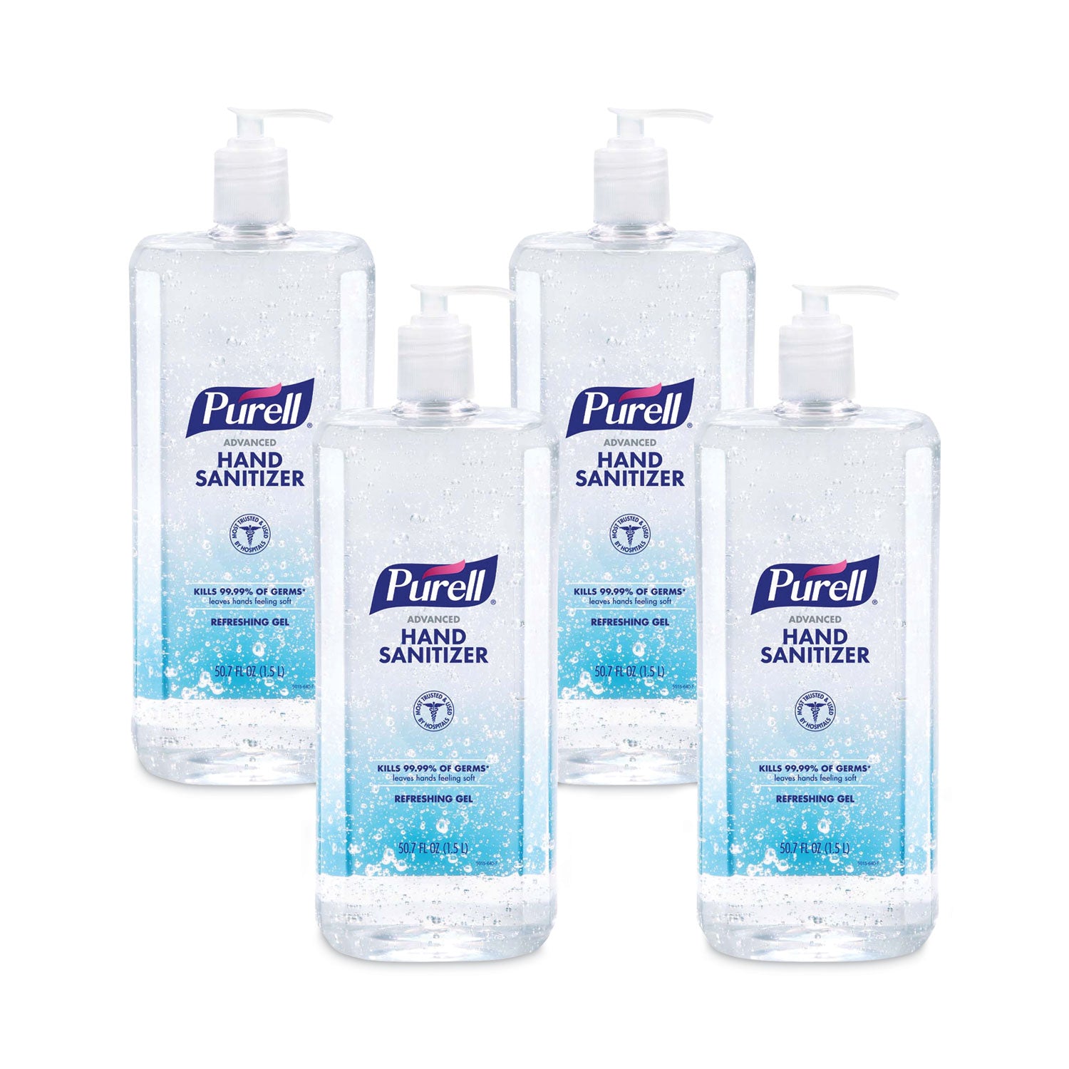 PURELL Advanced Hand Sanitizer Gel, 1.59 Quart Pump Bottle, Clear, Paraben-Free, Phthalate-Free, Preservative-Free, Anti-Irritant, 4/Carton