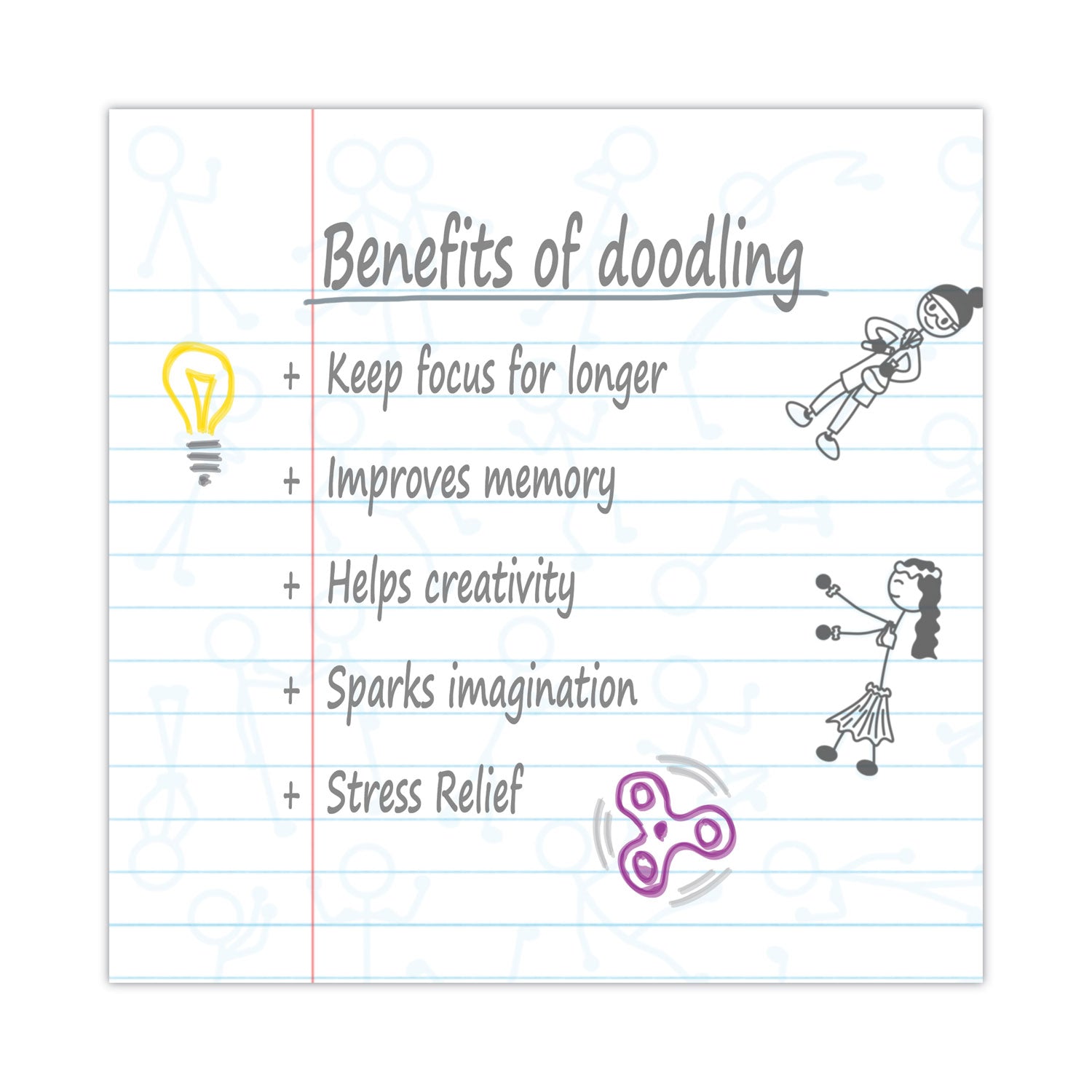 DoodleWrite Notebooks, 1-Subject, Wide/Legal Rule, White Cover, (50) 10.75 x 8.75 Sheets, 24/Carton