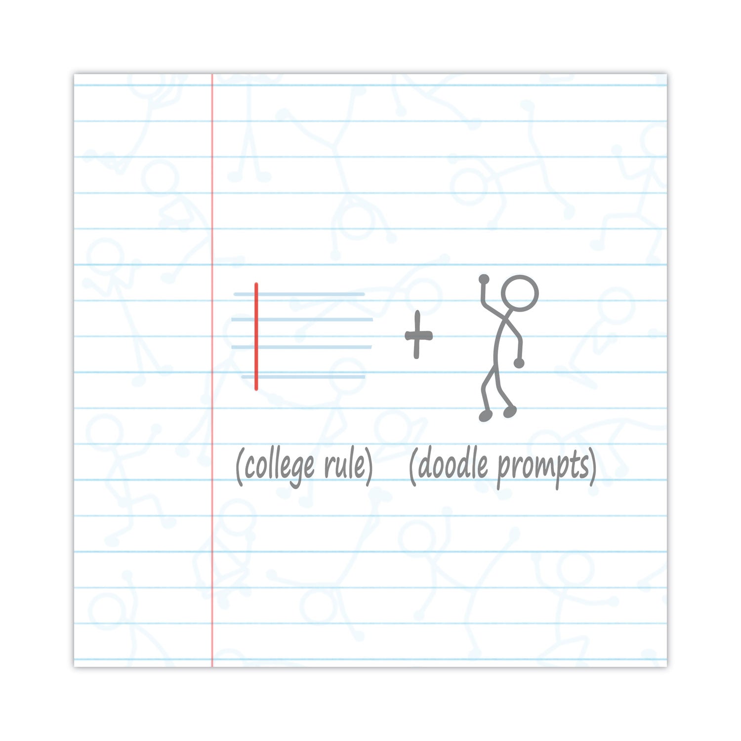 DoodleWrite Notebooks, 1-Subject, Medium/College Rule, White Cover, (60) 11.25 x 9.25 Sheets, 24/Carton