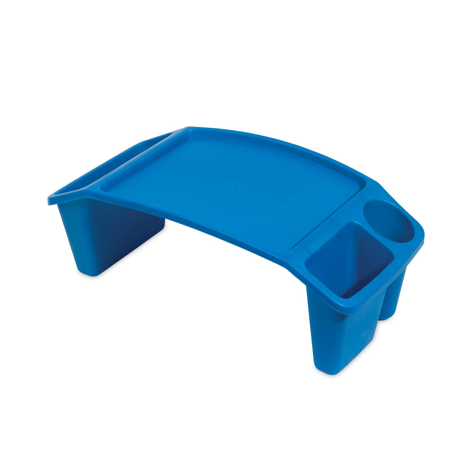 Deflecto Antimicrobial Kids Lap Tray, Blue, Polypropylene/Plastic, 8.53" H x 23.35" W x 12" D, 1 Each