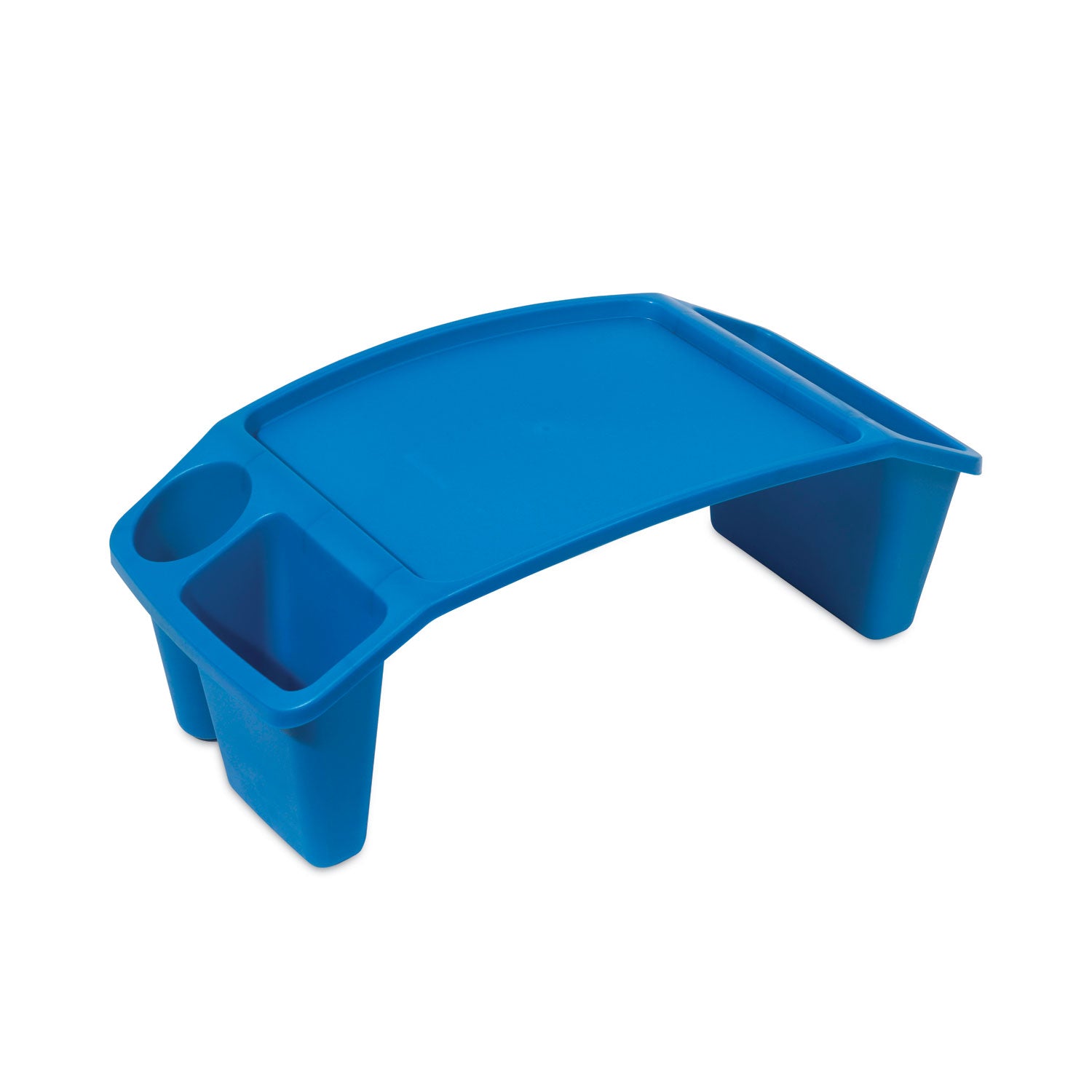 Deflecto Antimicrobial Kids Lap Tray, Blue, Polypropylene/Plastic, 8.53" H x 23.35" W x 12" D, 1 Each