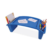 Deflecto Antimicrobial Kids Lap Tray, Blue, Polypropylene/Plastic, 8.53" H x 23.35" W x 12" D, 1 Each