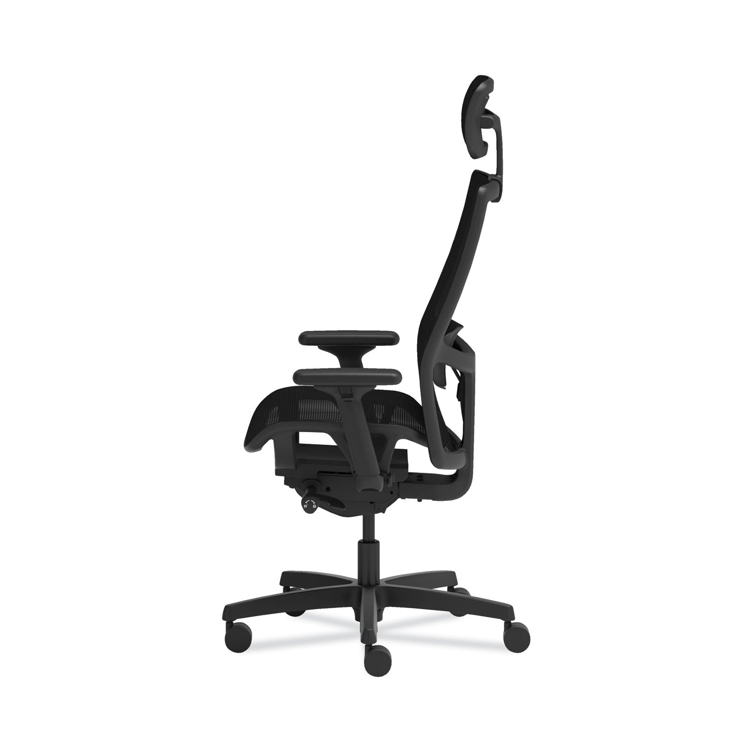 HON Ignition 2.0 Mid-back Task Chair with Headrest, Mesh Seat and Back, Adjustable Arms, Black, 1 Each