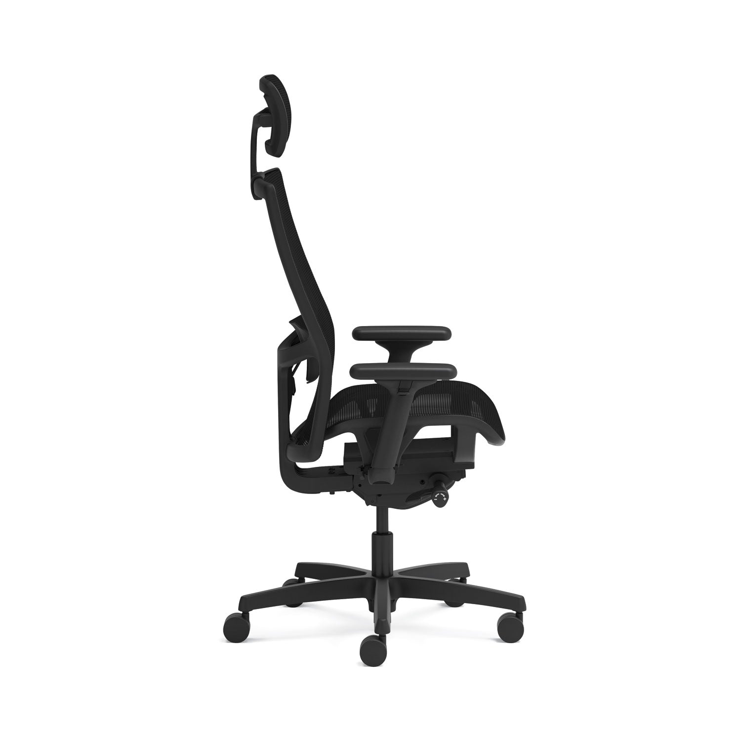 HON Ignition 2.0 Mid-back Task Chair with Headrest, Mesh Seat and Back, Adjustable Arms, Black, 1 Each