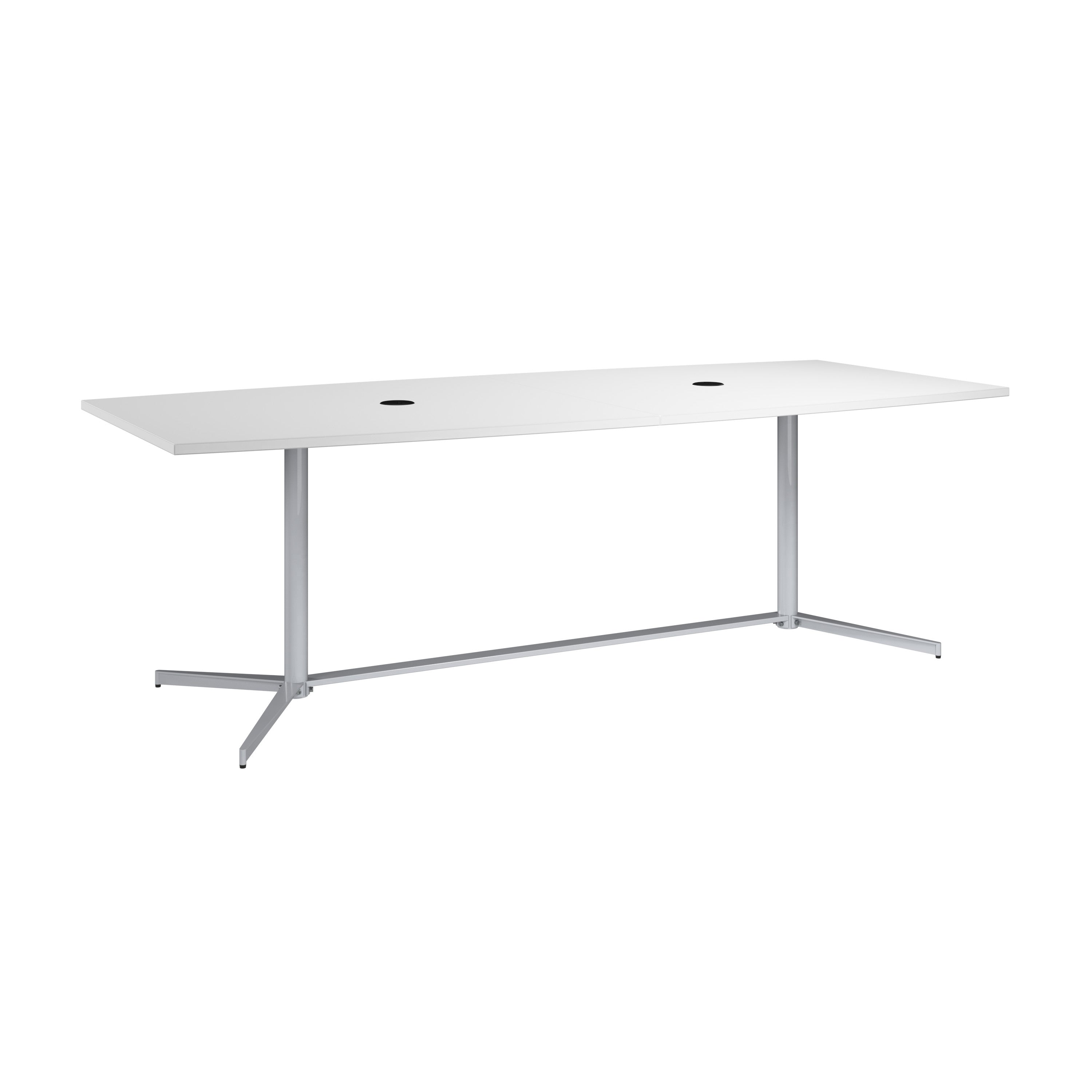 Bush Business Furniture 96-inch Office Conference Table with Metal Base in White - 95.2" Width x 42.01" Depth x 28.65" Height