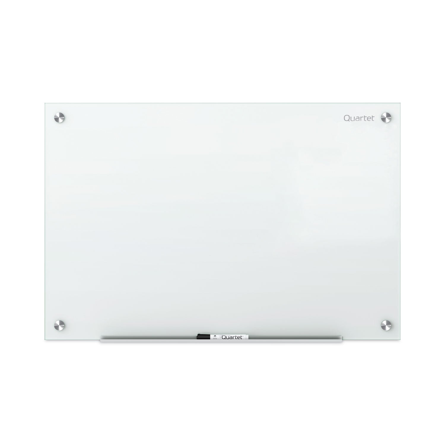 Quartet Infinity Glass Dry-Erase Whiteboard, 36" x 24", White Tempered Glass Surface, White Frame, Magnetic, Frameless, Includes 1 Board, Mounting Hardware, Marker Tray, Dry Erase Marker, 2 Magnets