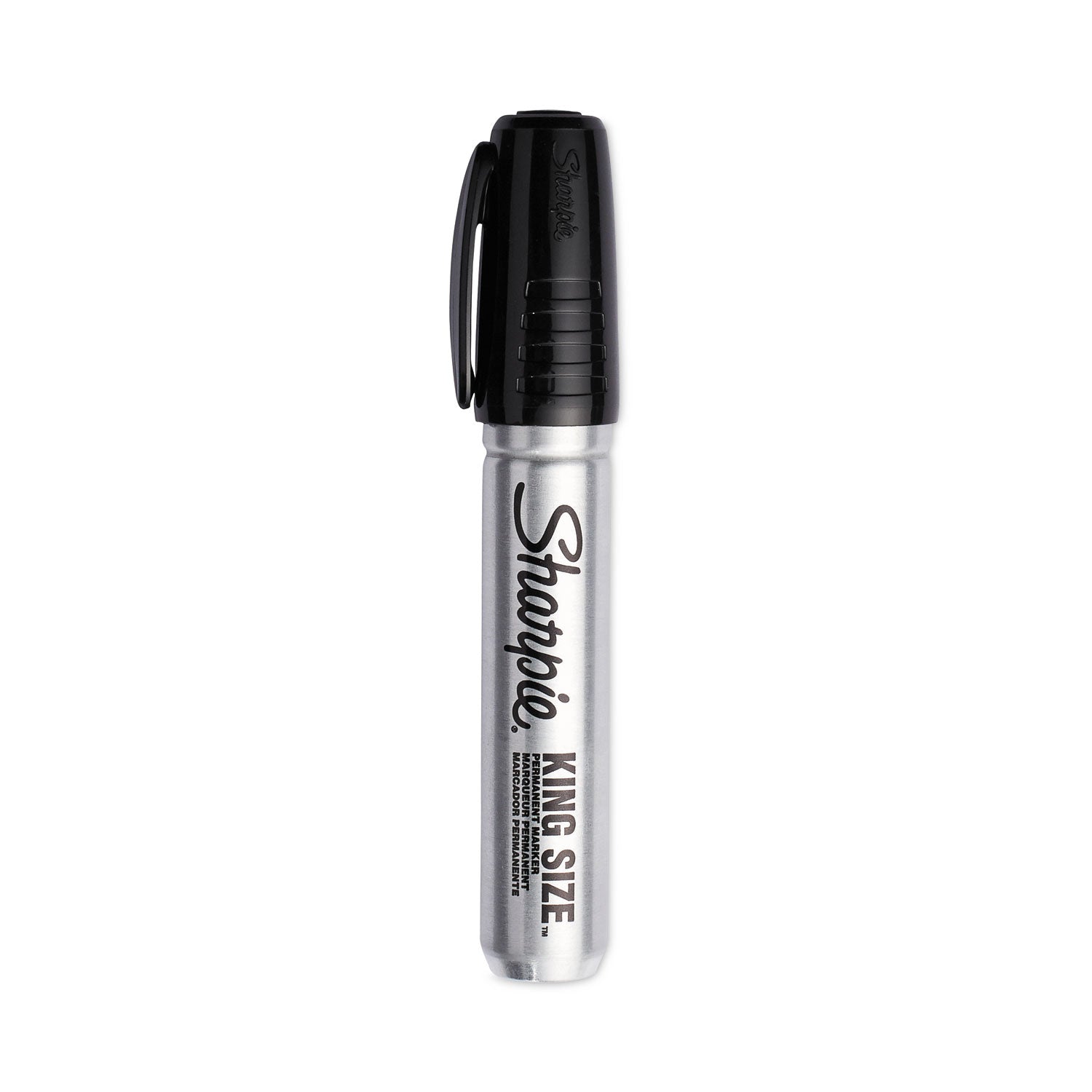 Sharpie King-Size Permanent Markers - Chisel Marker Point - Black Ink - Plastic Barrel - 4 / Pack