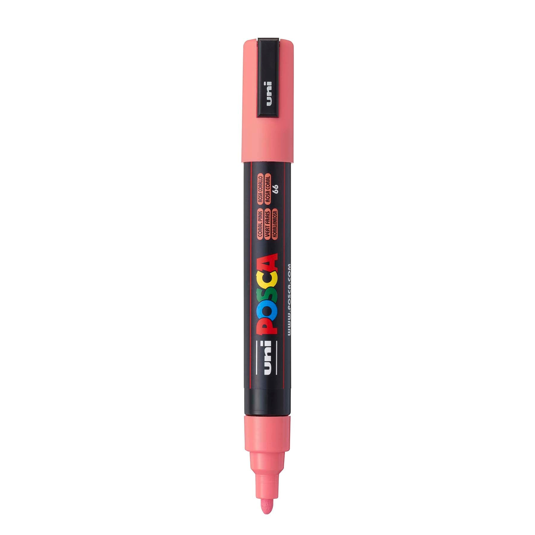 uni® POSCA PC-5M Water-Based Paint Markers, Reversible Medium Tip (1.8-2.5mm), Coral Pink