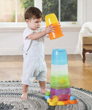 Stack & Drop Tower - Bright Fun and Colorful Blocks for Babies, Stacking Easy-to-Grip Sensory Play