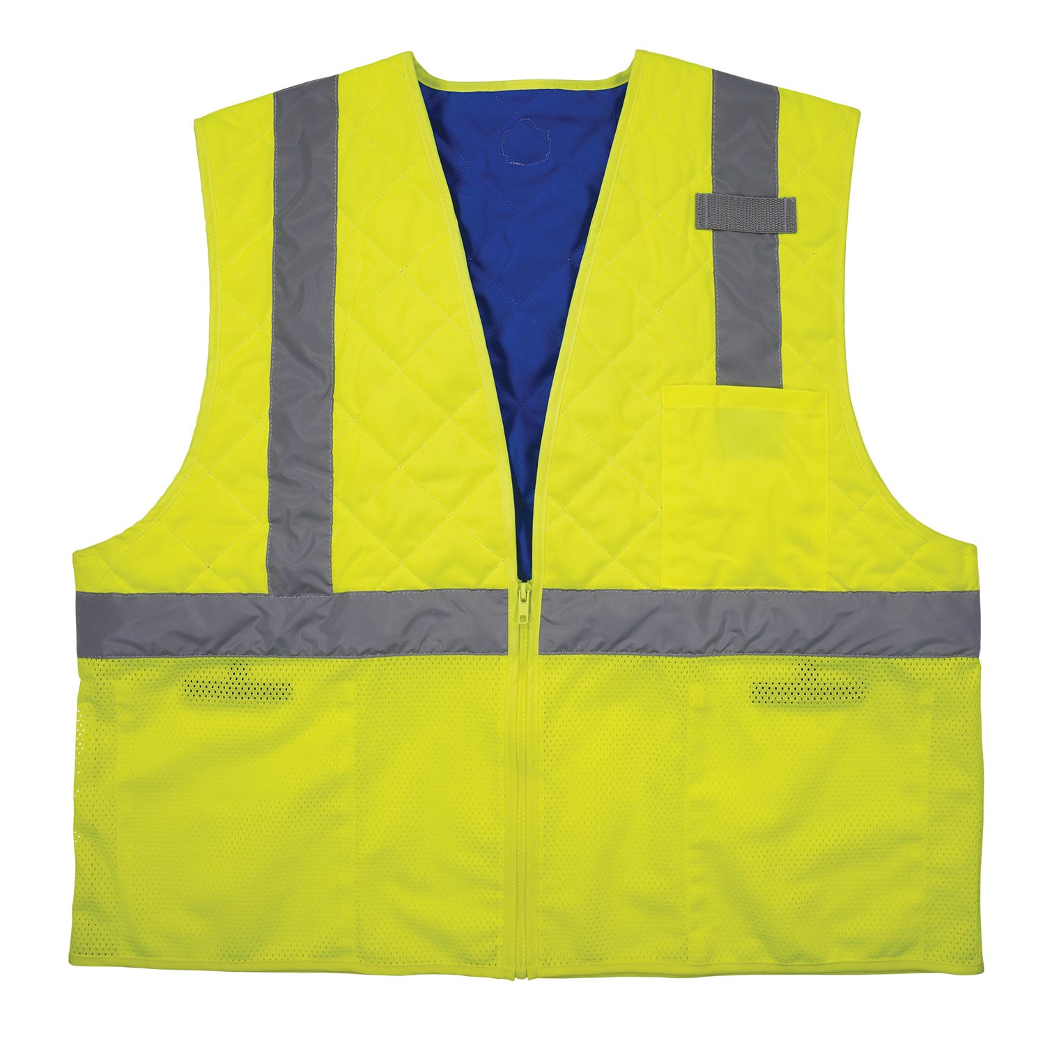 Ergodyne Chill-Its 6668 Hi-Vis Safety Cooling Vest, X-Large, Lime, Zipper Closure, 2 Pockets, Polyester/Nylon, Lightweight, Breathable, Reflective Strap, Water Repellent, 1 Each