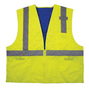 Ergodyne Chill-Its 6668 Hi-Vis Safety Cooling Vest, X-Large, Lime, Zipper Closure, 2 Pockets, Polyester/Nylon, Lightweight, Breathable, Reflective Strap, Water Repellent, 1 Each