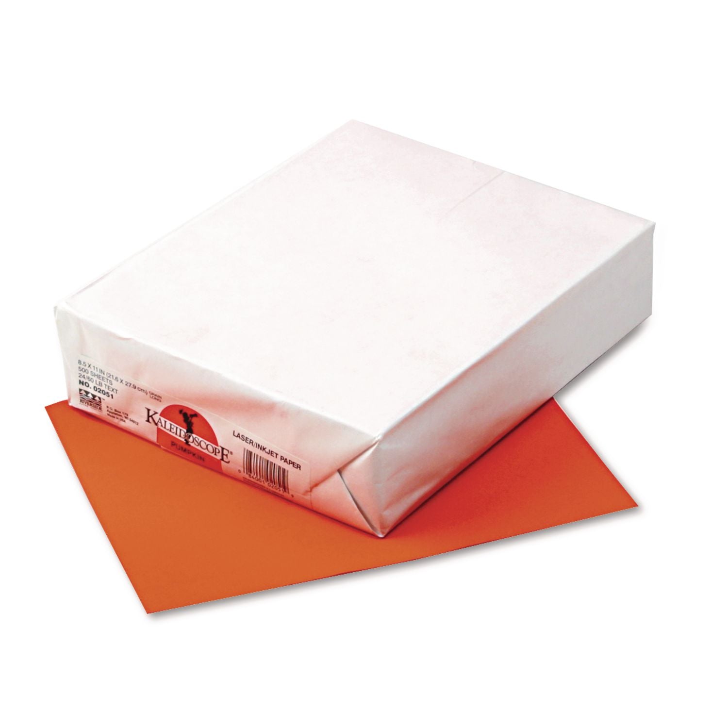 Letter - 8 1/2" x 11" - 24 lb Basis Weight - Sustainable Forestry Initiative (SFI) - Pumpkin Orange - 500 / Ream
