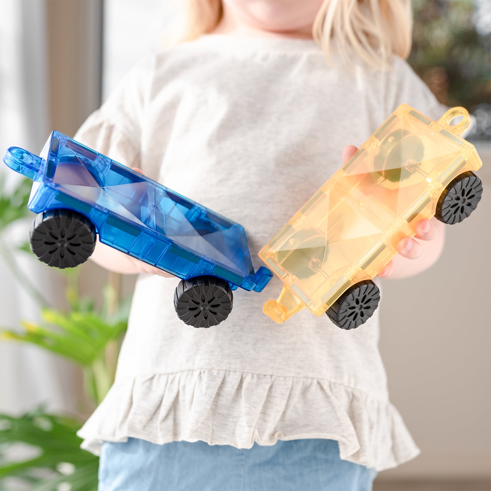 Magnetic Tiles Rainbow Car Pack, 2 Pieces