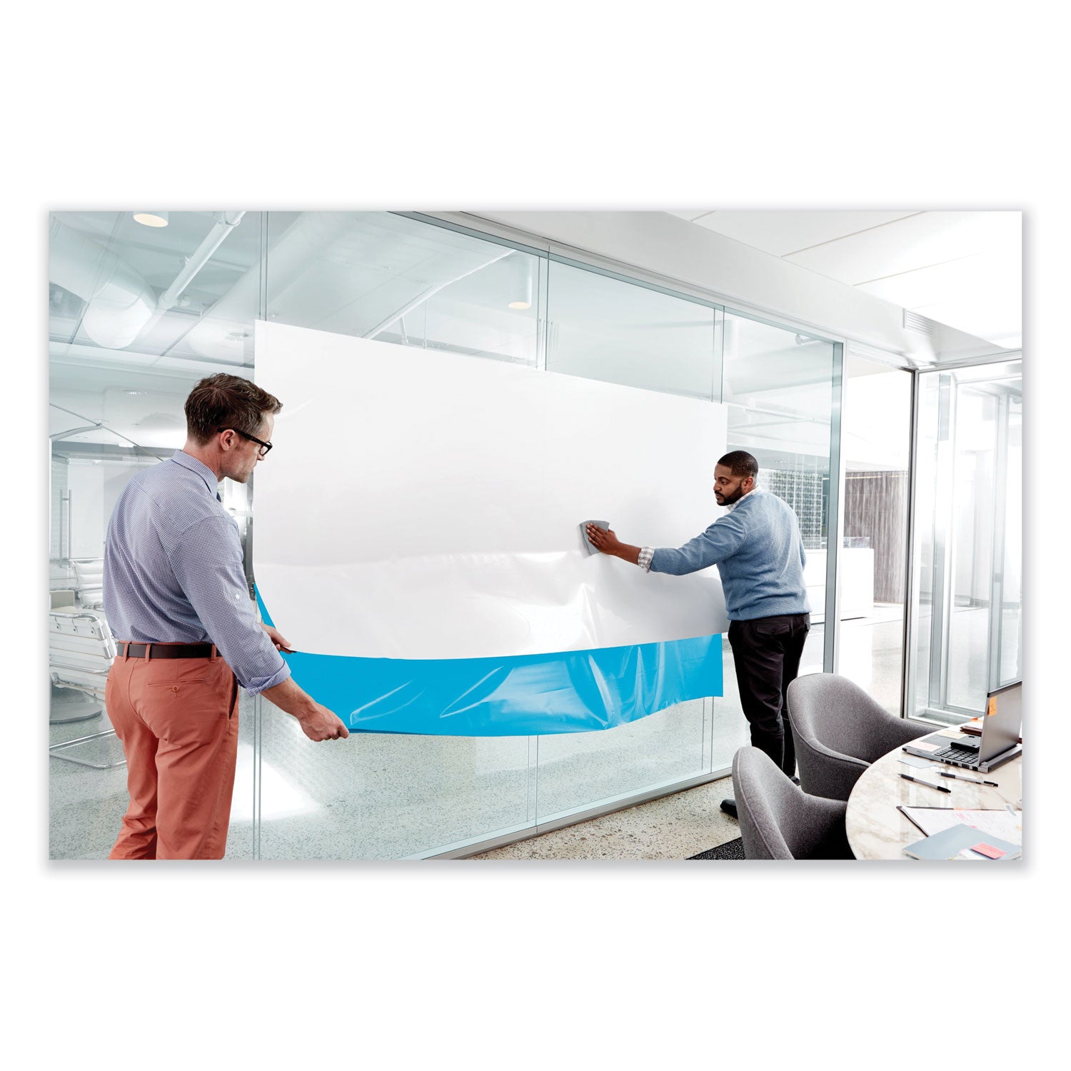 Post-it® Self-Stick Dry-Erase Film Surface, White, 24" x 36", Rectangle, Flexible, Stain Resistant, Self-stick, 1 Pack