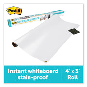 Post-it Self-Stick Dry-Erase Film Surface, White, 36" x 48", Flexible, Stain Resistant, Self-stick, Rectangle, 1 Pack