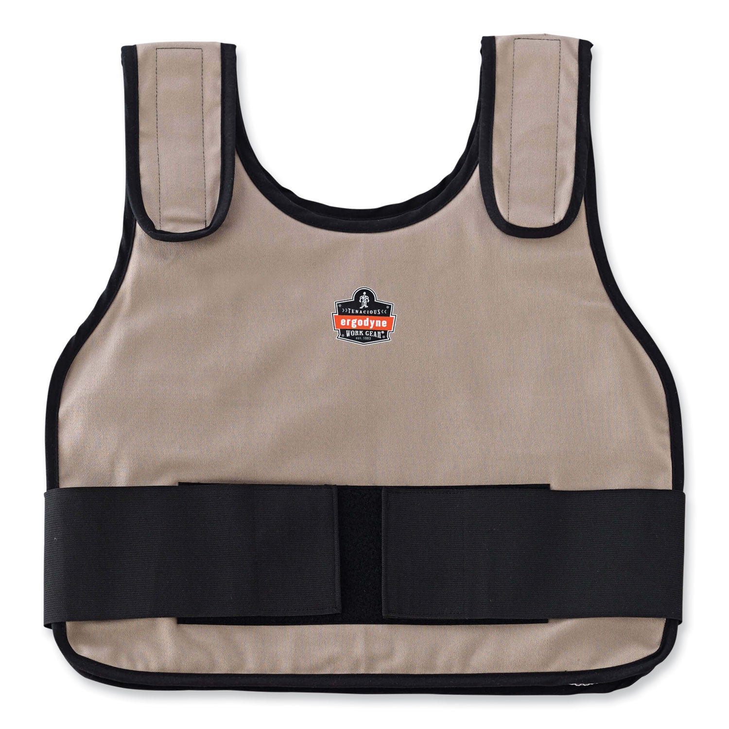 Ergodyne 6235 Standard Cooling Vest - Recommended for: Indoor, Outdoor - Small/Medium - Heat Protection - Hook & Loop Closure - Cotton, Fabric - Khaki - Adjustable, Comfortable, Long Lasting, Flexible, Machine Washable - 1 Each