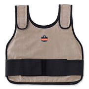 Ergodyne 6235 Standard Cooling Vest - Recommended for: Indoor, Outdoor - Small/Medium - Heat Protection - Hook & Loop Closure - Cotton, Fabric - Khaki - Adjustable, Comfortable, Long Lasting, Flexible, Machine Washable - 1 Each