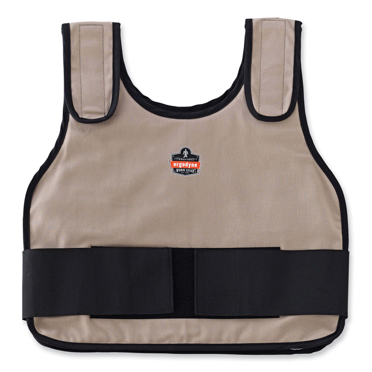 Ergodyne 6235 Standard Cooling Vest - Recommended for: Indoor, Outdoor - Small/Medium - Hook & Loop Closure - Cotton, Fabric - Khaki - Adjustable, Comfortable, Long Lasting, Flexible - 1 Each