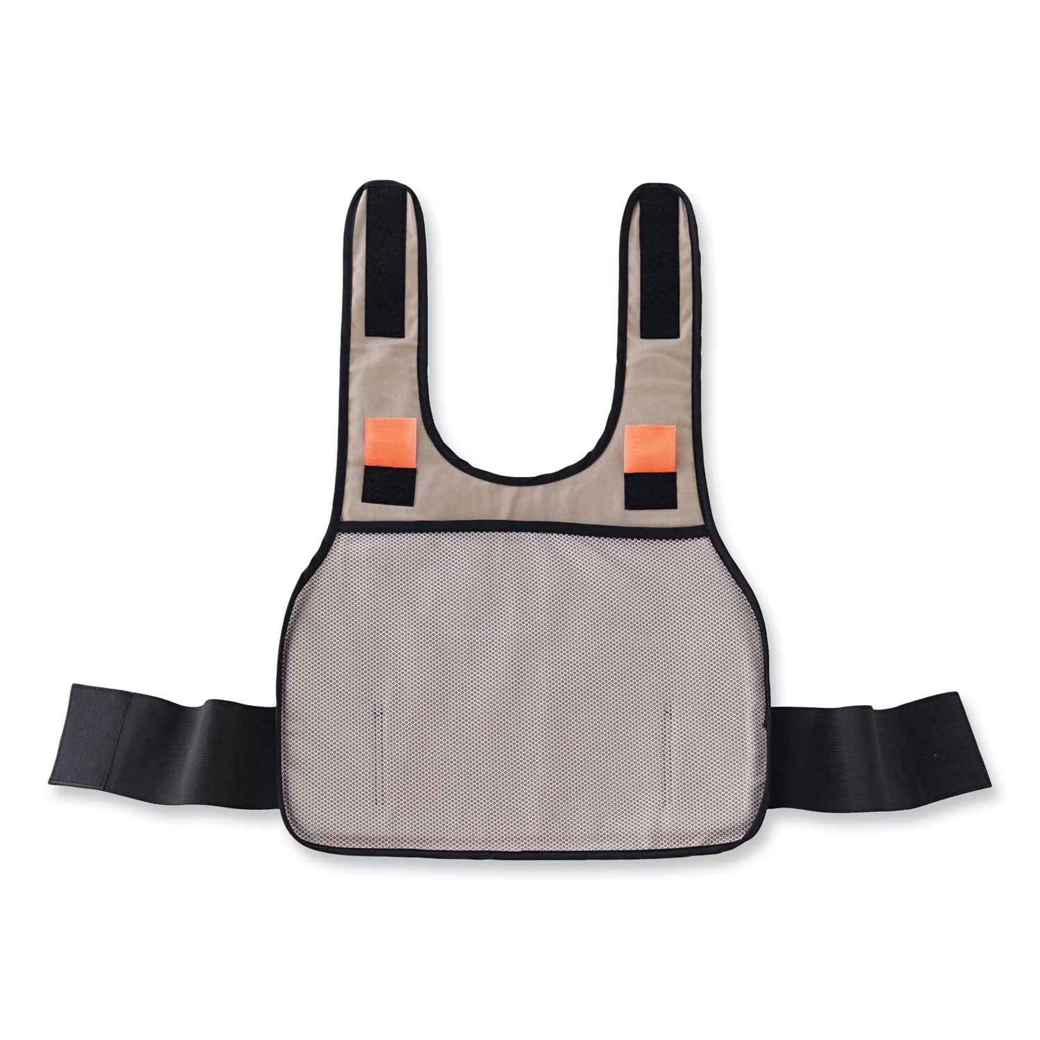 Ergodyne 6235 Standard Cooling Vest - Recommended for: Indoor, Outdoor - Small/Medium - Hook & Loop Closure - Cotton, Fabric - Khaki - Adjustable, Comfortable, Long Lasting, Flexible - 1 Each