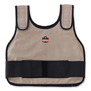 Ergodyne 6230 Safety Vest - Recommended for: Indoor, Outdoor, Pulp & Paper, Motorcycle, Biking - Large/Extra Large - Hook & Loop Closure - Cotton, Fabric - Khaki - Adjustable, Comfortable, Long Lasting, Flexible, Machine Washable - 1 Each