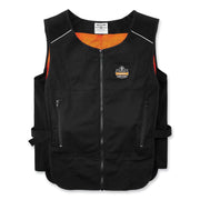 Ergodyne 6260 Safety Vest - Recommended for: Pulp & Paper, Motorcycle, Biking, Indoor, Outdoor - Large/Extra Large - Zipper Closure - Polyester, Cotton - Black - Lightweight, Flexible, Adjustable, Heavy Duty, Pocket, Long Lasting - 1 Each
