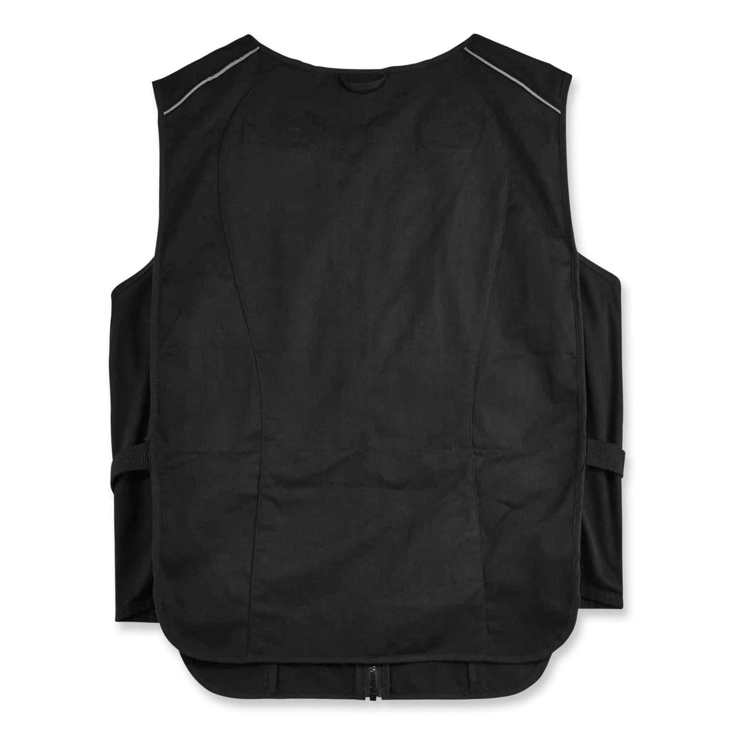 Ergodyne 6260 Safety Vest - Recommended for: Pulp & Paper, Motorcycle, Biking, Indoor, Outdoor - Large/Extra Large - Zipper Closure - Polyester, Cotton - Black - Lightweight, Flexible, Adjustable, Heavy Duty, Pocket, Long Lasting - 1 Each