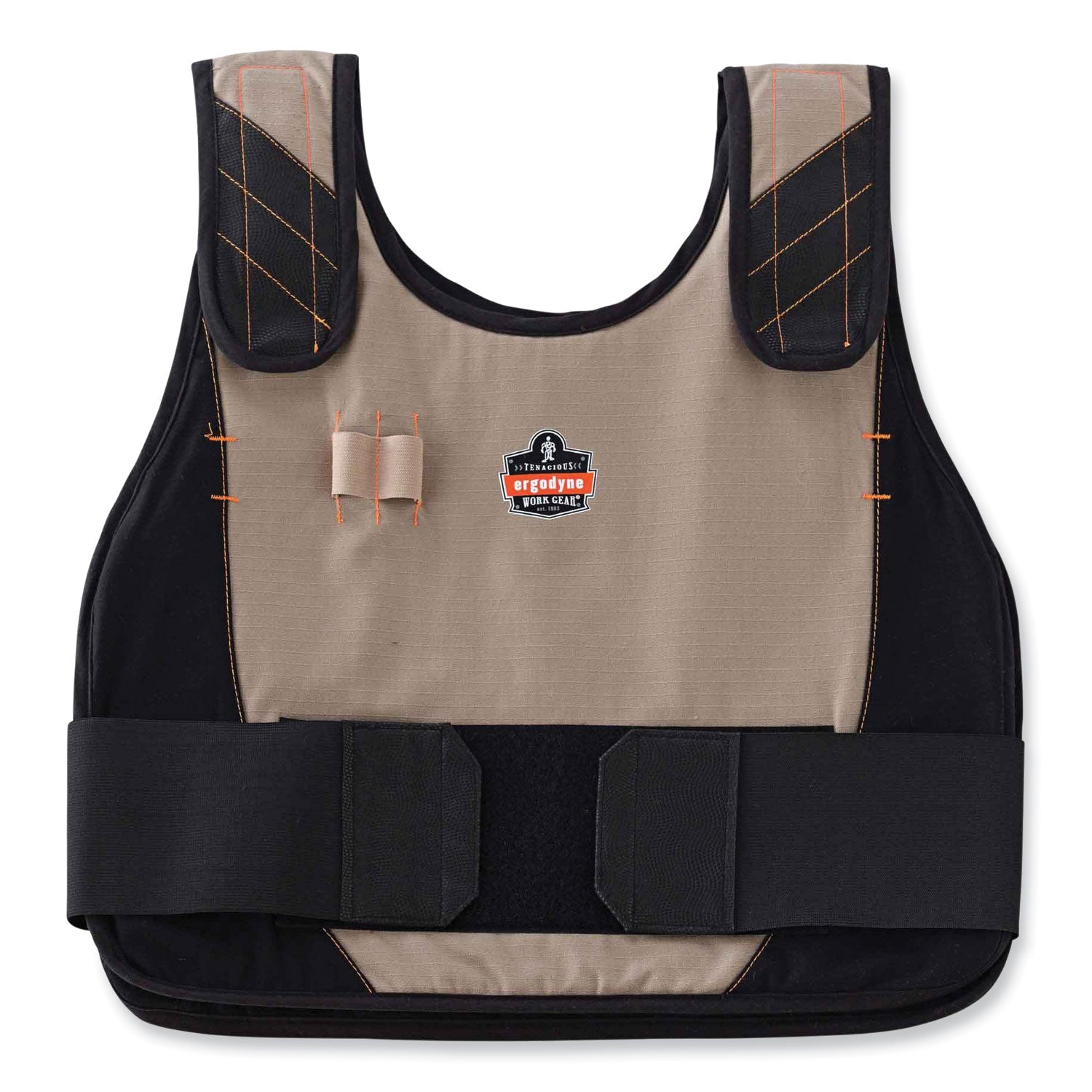 Ergodyne 6215 Safety Vest, Small/Medium, Khaki, Hook & Loop Closure, Adjustable, Flame Resistant, Reflective Strap, Cotton/Modacrylic Fabric, Includes 2 Cooling Packs, 1 Each