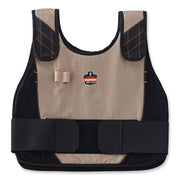Ergodyne 6215 Safety Vest, Small/Medium, Khaki, Hook & Loop Closure, Adjustable, Flame Resistant, Reflective Strap, Cotton/Modacrylic Fabric, Includes 2 Cooling Packs, 1 Each