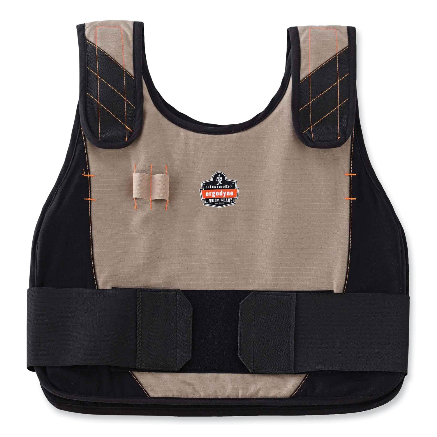 Ergodyne 6225 Premium Cooling Vest, Small/Medium, Khaki, Adjustable, Flame Resistant, Reflective, Expandable Side, Elastic Loop, 1 Each