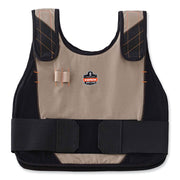 Ergodyne 6215 Safety Vest, Large/Extra Large, Khaki, Flame Resistant, Reflective Strap, Adjustable Hook & Loop Closure, Cotton/Modacrylic Blend, Includes 2 Cooling Packs, 1 Each