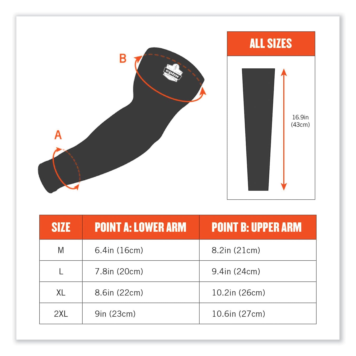Ergodyne 6690 Cooling Arm Sleeves, Medium, 16.90" Length, Lime, Fabric, Durable, Comfortable, UV Protection, Abrasion Resistant, Moisture Wicking, Anti-odor, Machine Washable, Chemical-free, Stretchable, 1 Each