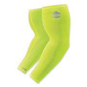 Ergodyne 6690 Cooling Arm Sleeves, Large, 16.90" Length, Lime, Fabric, Pair, Durable, Comfortable, UV Protection, Abrasion Resistant, Moisture Wicking, Anti-odor, Machine Washable, Chemical-free, Stretchable