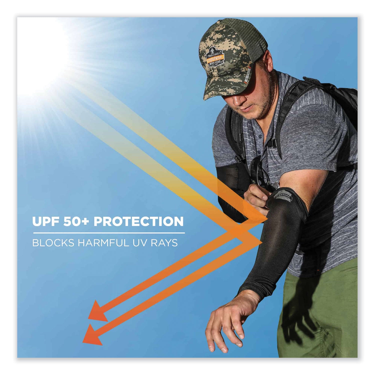 Ergodyne 6690 Cooling Arm Sleeves, Large, 16.90" Length, Lime, Fabric, Pair, Durable, Comfortable, UV Protection, Abrasion Resistant, Moisture Wicking, Anti-odor, Machine Washable, Chemical-free, Stretchable