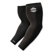 Ergodyne 6690 Cooling Arm Sleeves, Medium, 16.90" Length, Black, Fabric, Durable, Comfortable, UV Protection, Abrasion Resistant, Moisture Wicking, Anti-odor, Machine Washable, Chemical-free, Stretchable, 2 Sleeves per Pack