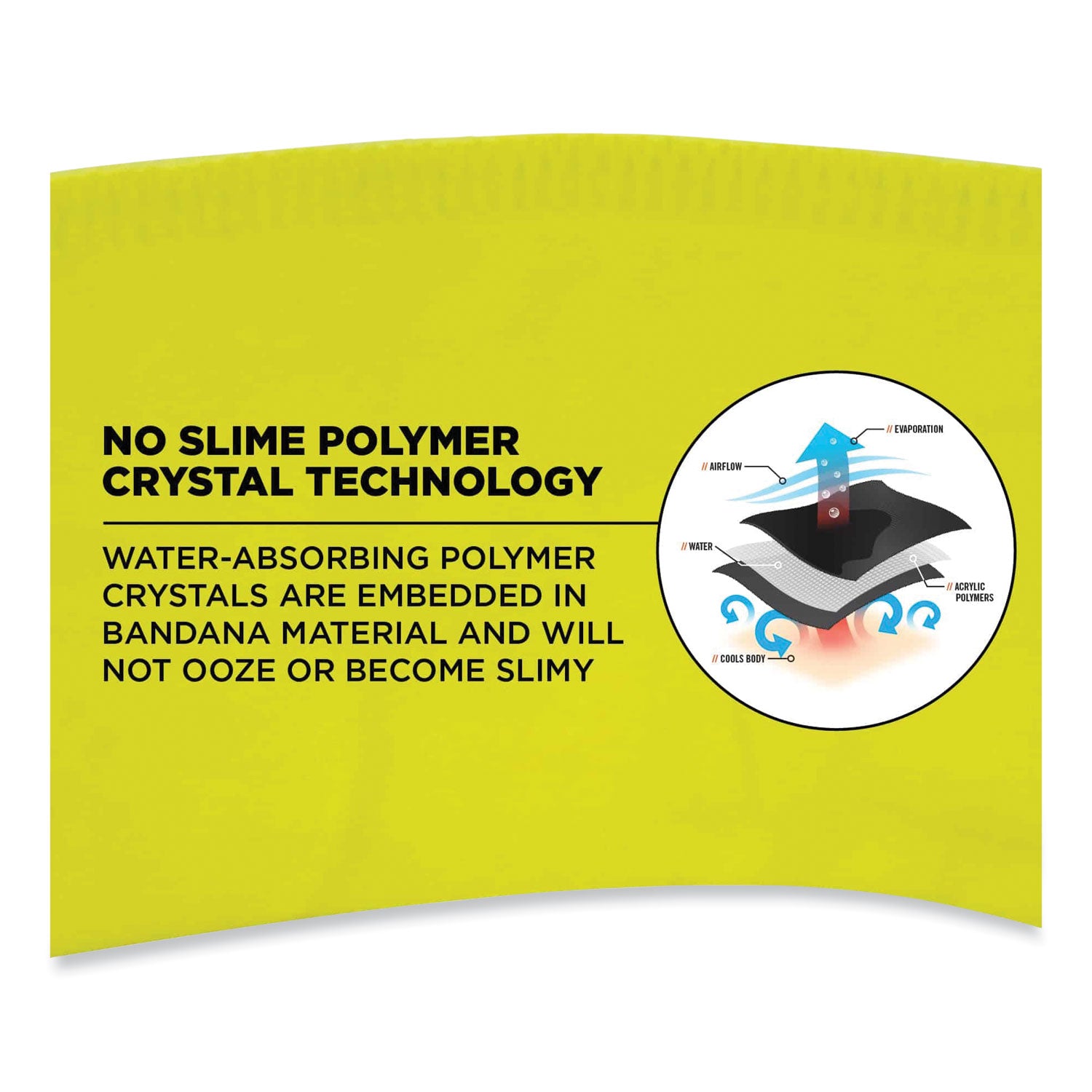 Ergodyne 6702 Cooling Bandana - Yellow - Polymer
