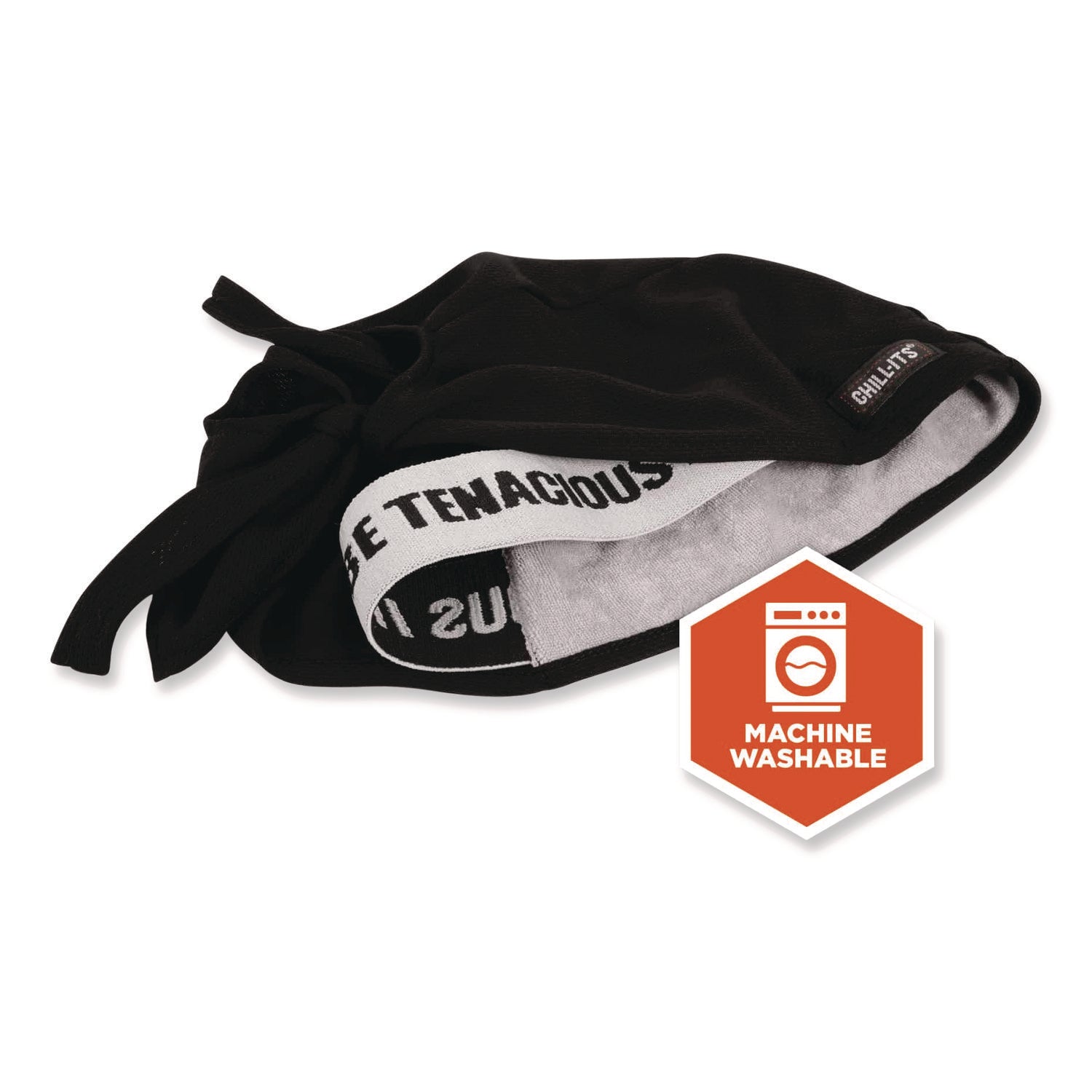 Ergodyne High-Performance Bandana Do Rag - Black - Fabric - 6 / Carton