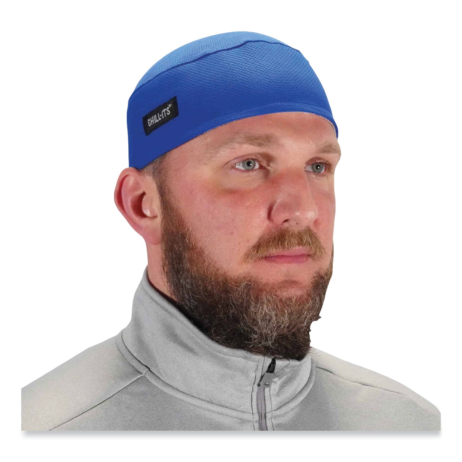 Ergodyne 6630 Skull Cap - Terry Cloth - Fabric, Elastic - Blue