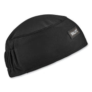 Ergodyne 6630 Skull Cap - Terry Cloth - Fabric, Elastic - Black