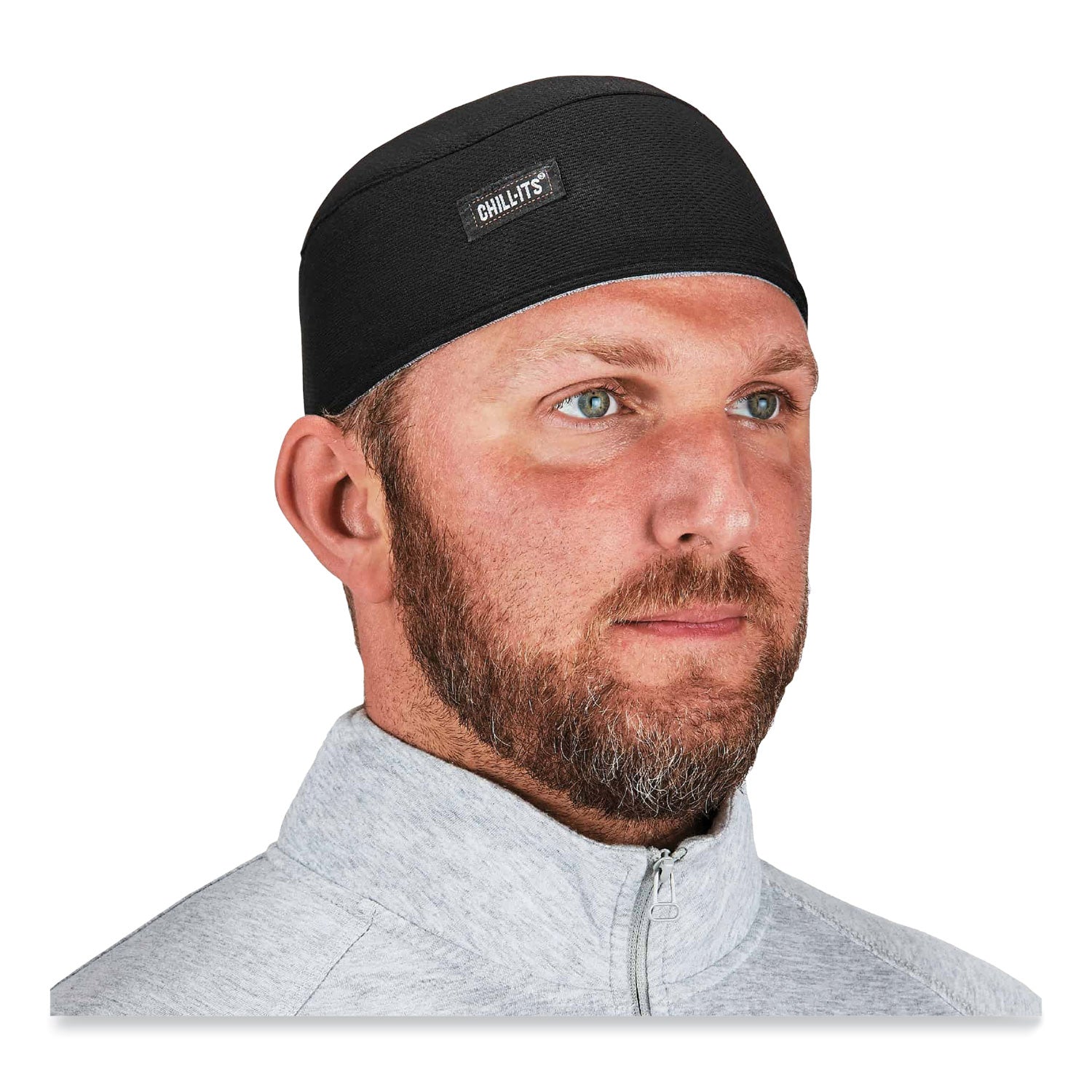 Ergodyne 6630 Skull Cap - Terry Cloth - Fabric, Elastic - Black