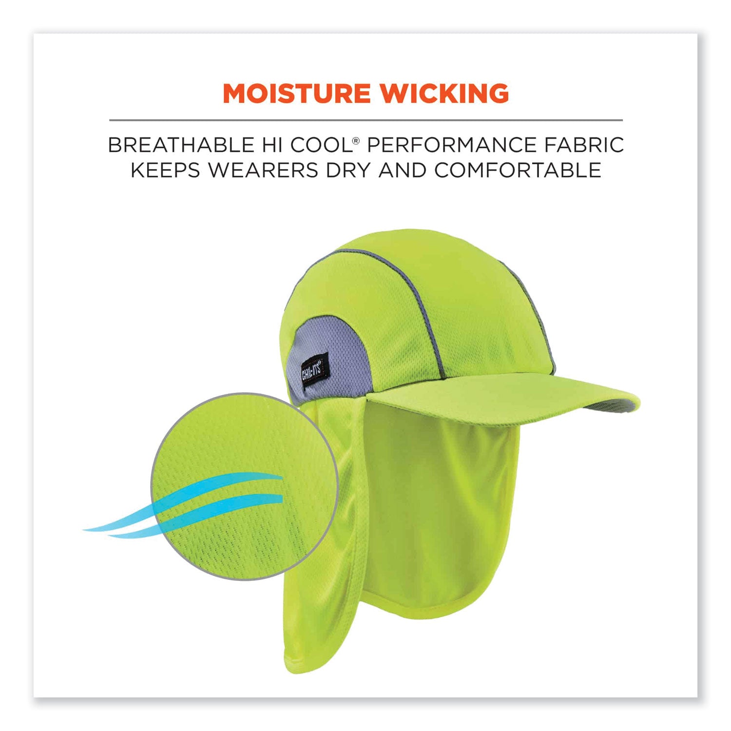 Ergodyne 6650 High-Performance Hat with Neck Shade - Lime