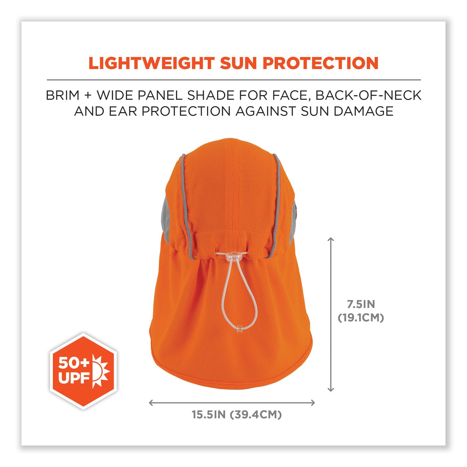 Ergodyne 6650 High-Performance Hat with Neck Shade - Orange