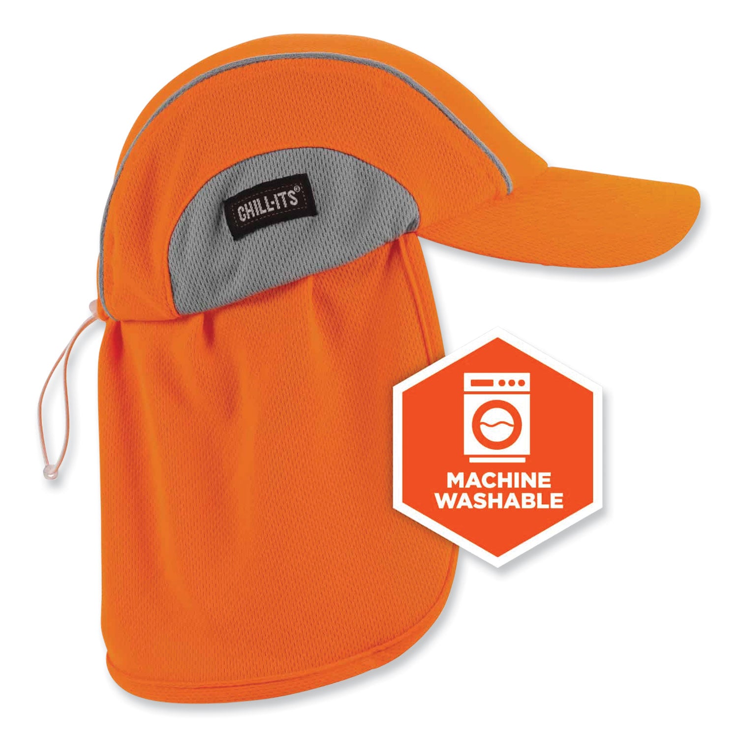 Ergodyne 6650 High-Performance Hat with Neck Shade - Orange