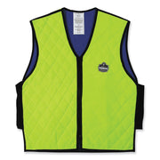 Ergodyne Chill-Its Evaporative Cooling Vest - 2-Xtra Large - Polymer, Nylon - Lime - Comfortable, High Visibility, Ventilation, Stretchable, Water Repellent, Lightweight, Durable, Washable, Zipper Closure - 1 Each