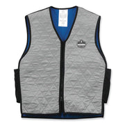 Ergodyne 6665 Evaporative Cooling Vest - 2-Xtra Large - Polyester, Fabric, Nylon, Mesh - Black, Gray - Water Repellent, Pocket, Comfortable, Durable, Ventilation, Stretchable, Lightweight, Washable, Breathable, Evaporation Resistant - 1 Each