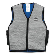 Ergodyne 6665 Evaporative Cooling Vest - 3-Xtra Large - Polyester, Fabric, Nylon, Mesh - Black, Gray - Water Repellent, Pocket, Comfortable, Durable, Ventilation, Stretchable, Lightweight, Washable, Breathable, Evaporation Resistant - 1 Each