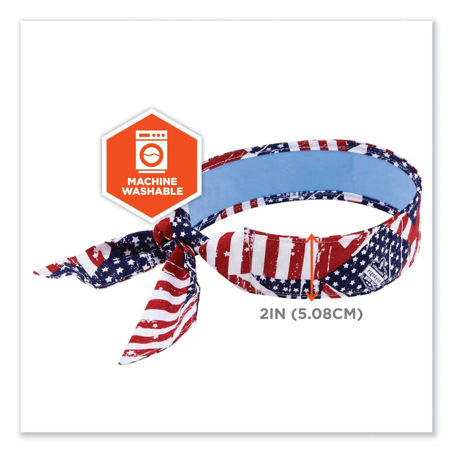 Chill-Its 6700CT Cooling Bandana PVA Tie Headband, One Size Fits Most, Stars and Stripes
